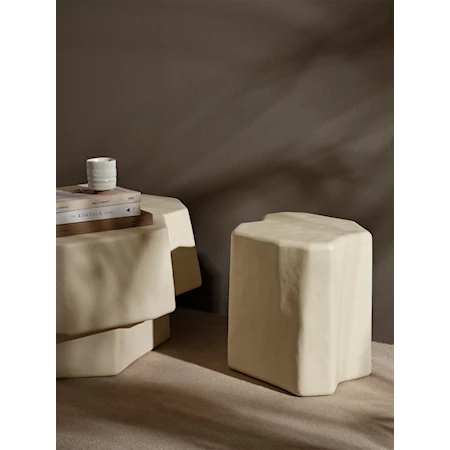 Staffa Salongbord Ø 84 x 40 cm Cement Ivory