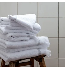 Wash cloth blanco con rayas grises 2-pack 30x30 cm
