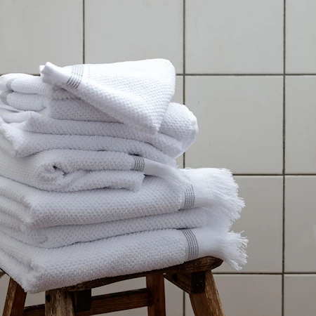 Wash cloth blanco con rayas grises 2-pack 30x30 cm