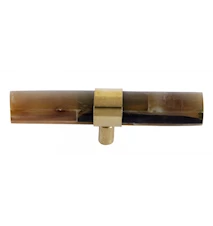 KNOB/HOOK , brown horn/brass, large