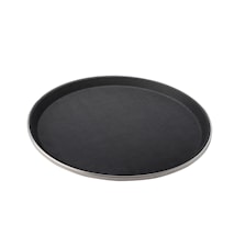 Tarjoiluastia pyöreä musta antislip 35,5 cm