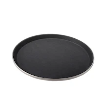 Serveringsbricka rund svart antislip 35,5 cm