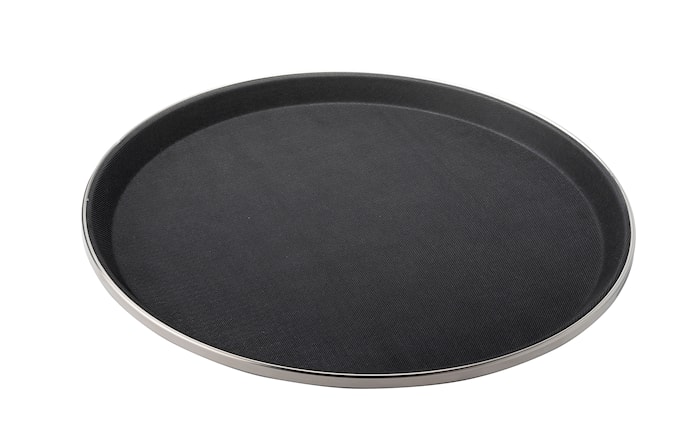 Serveringsbricka rund svart antislip 35,5 cm
