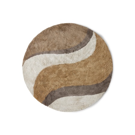 Badeværelsesmåtte Ø120 cm Bomuld Beige