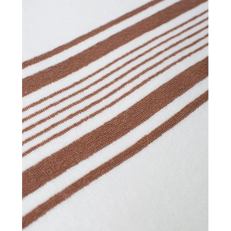 Striped Cotton Kökshandduk Vit/Brun 50x70cm