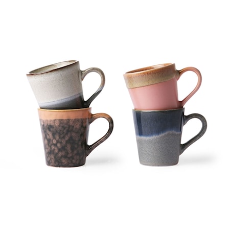 HKLiving Ceramic 70’s Espressomugg 4 st