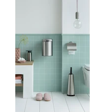 Toalettborste med hållare för golv med plasthandtag 120x420 mm Mattborstat Stål