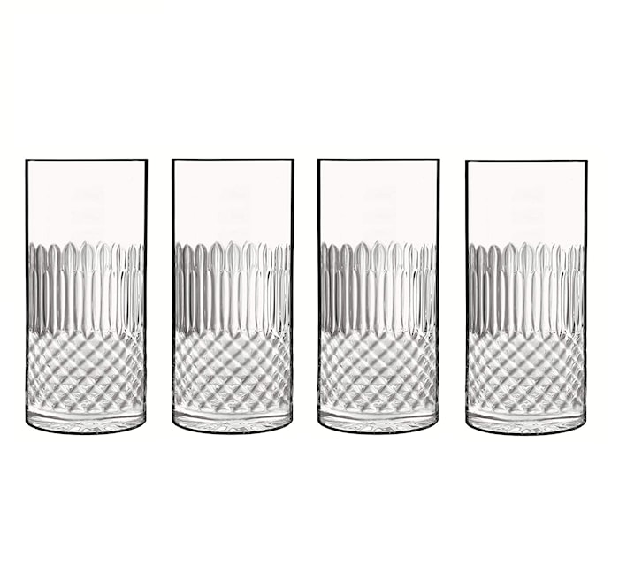 Diamante ølglass/longdrinkglass 4 stk. klar 48 cl Ø 7,2 cm H 15,7 cm Luigi Bormioli