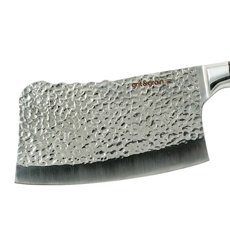 Cleaver with hammered blade
