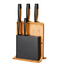FF Knife block bamboo with 5 knives