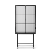 Haze vitrineskap rillet glass svart 70 x 155 cm