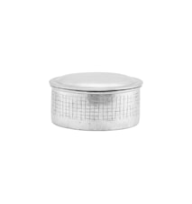 Förvaringslåda med lock Noova Silver h:8 cm