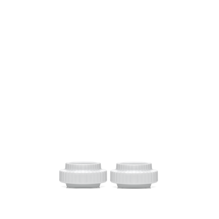 Lysestage Porcelæn Hvid Ø6,5 cm 2-Pak