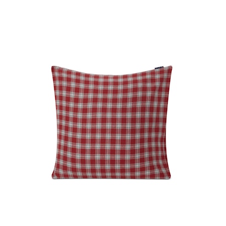 Red Checked Örngott Flanell 65x65 cm Röd/Grå/Vit