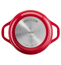Air gryte med lokk 24 cm 4,7 liter rød