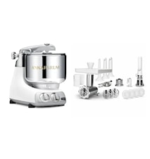 Assistent Original med Köttkvarn Komplett med Tillbehör Glossy White