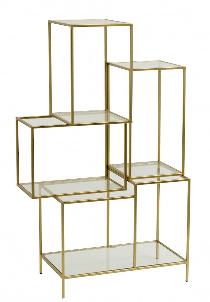 Shelf in Iron with Glass Shelves 126x77cm