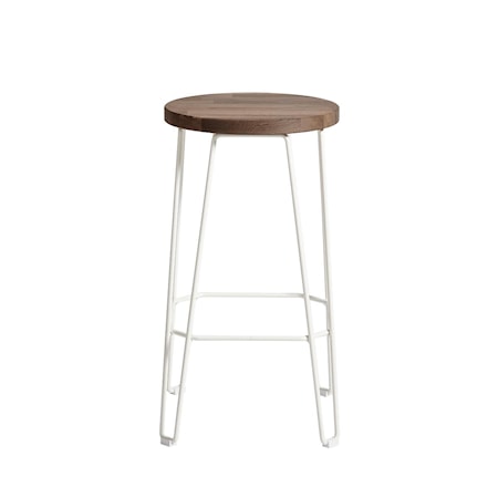 Move Barstol 65 Hvid/Mørkt Jern/Eg 65x35 cm