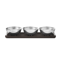 Bernadotte Tray With Bowls Wood and Stainless Steel