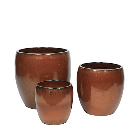 Broste Copenhagen Karmen Kruka Set om 3 Rustic Brown