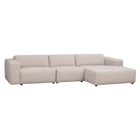 Willard Soffa 4-sits med Schäslong Höger Tyg Ljusbeige