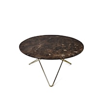 O Table Spisebord Messing/Brun Marmor Ø80