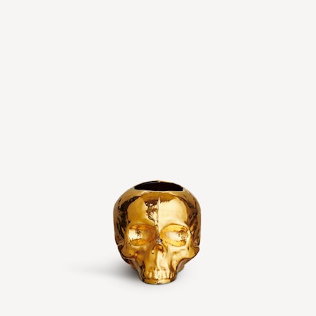 Kosta Boda Still Life skull Ljuslykta 8,5 cm Guld