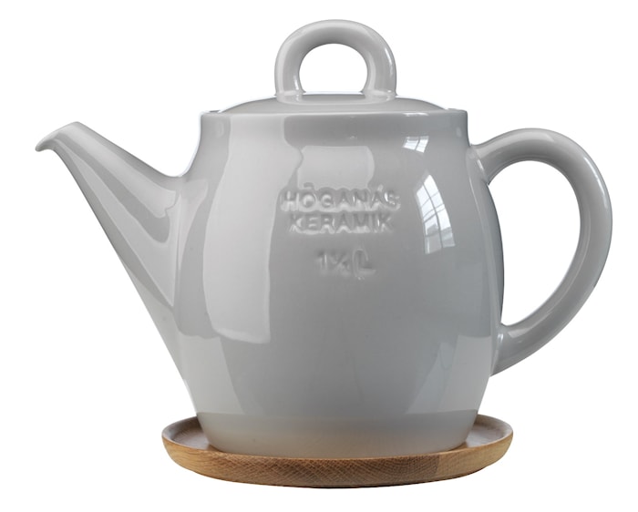 Teapot 1,5 L With Wooden Saucer Pebble Grey