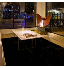 Ninety Table XL - Svart marmor/svartlakkert metallstomme H40 cm