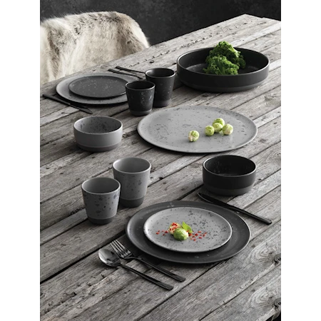 Raw Dinner Plate Nordic Black 6 Pcs 28 cm