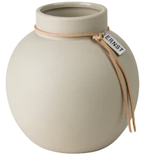 Rund Vase Steintøy 14 cm – Natur