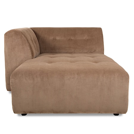 Vint couch: Element vänster Divan Corduroy rib Brun