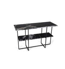 Council Sidebord Svart Marmor med Svart Ramme