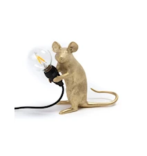 Mouse Lamp Mus med Lampa 6,2x21x8,1cm Guld