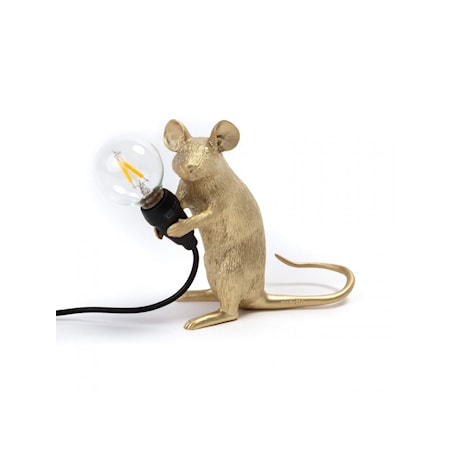 Mouse Lamp Mus med Lampa 6,2x21x8,1cm Guld