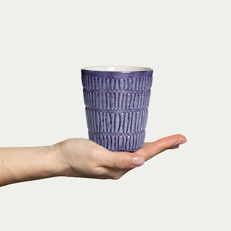 Stripes Mugg 30 cl 10x8 cm Keramik Viol