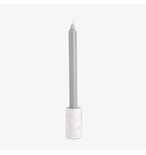 Lysholder Kronlys Ø4,4x9 cm Marmor Hvit