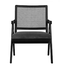 Armchair Velour Upholstery Black/Grey