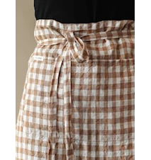Apron Förkläde Linne Gingham biscuit