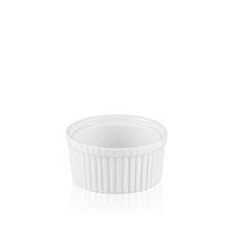 Molde para suflé en porciones individuales de porcelana blanca 9,5 cm