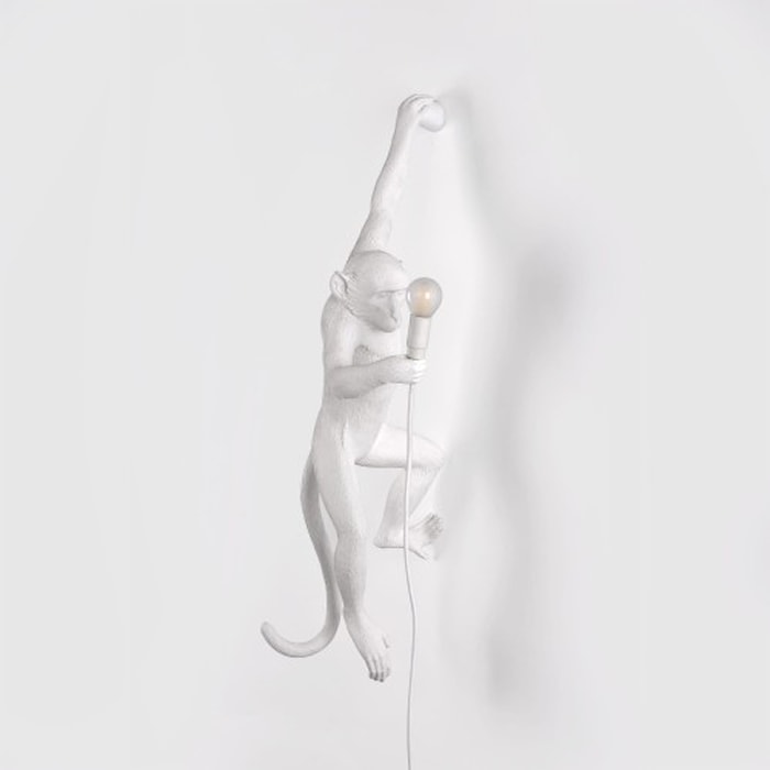 Monkey Valaisin Hanging Vasen - Valkoinen