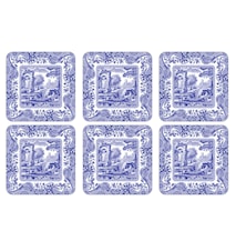 Blue Italian Posavasos de Vidrio 6 piezas