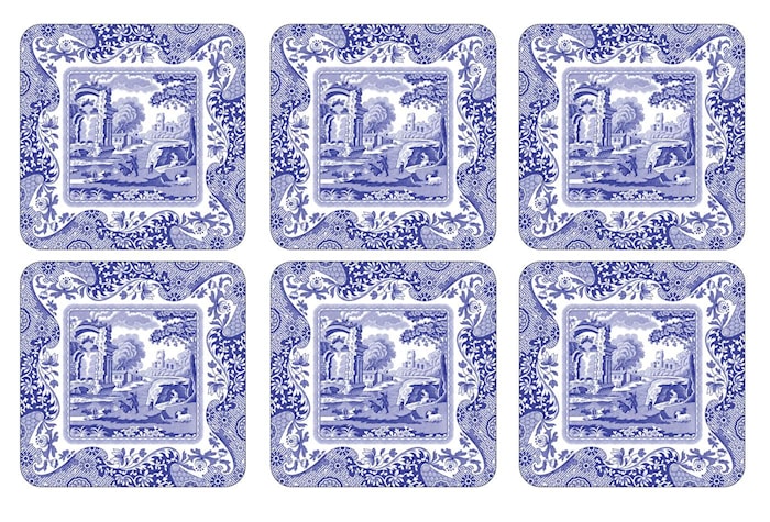 Blue Italian Posavasos de Vidrio 6 piezas