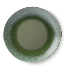 70's Mattallrik i Keramik Grön 29 cm