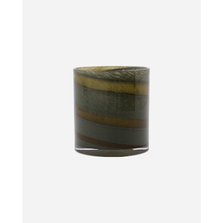 Blur Fyrfadsholder Ø9x10 cm Glas Brun
