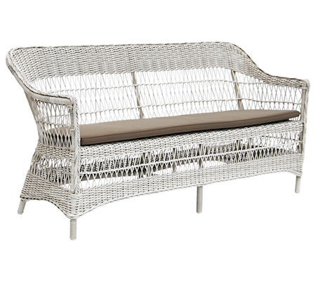 Charlot 3-sits soffa - Vintage white, inkl grå dyna