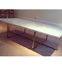 Ninety Table XL - Svart marmor/svartlakkert metallstomme H40 cm