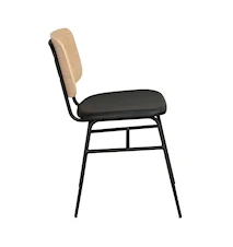 Brent stol hvitpigmentert eik/svart sete/svarte ben