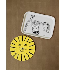 Lion Underlägg Ø21 cm Trä Gul