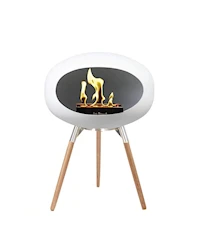Le Feu Dome Ground Low Eldstad 45 cm Vit/Polerad Stål/Ek